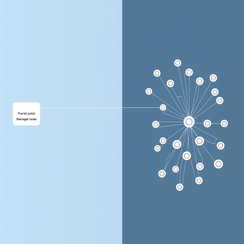 Two contrasting pipeline architectures, one simple, one complex and fragmented