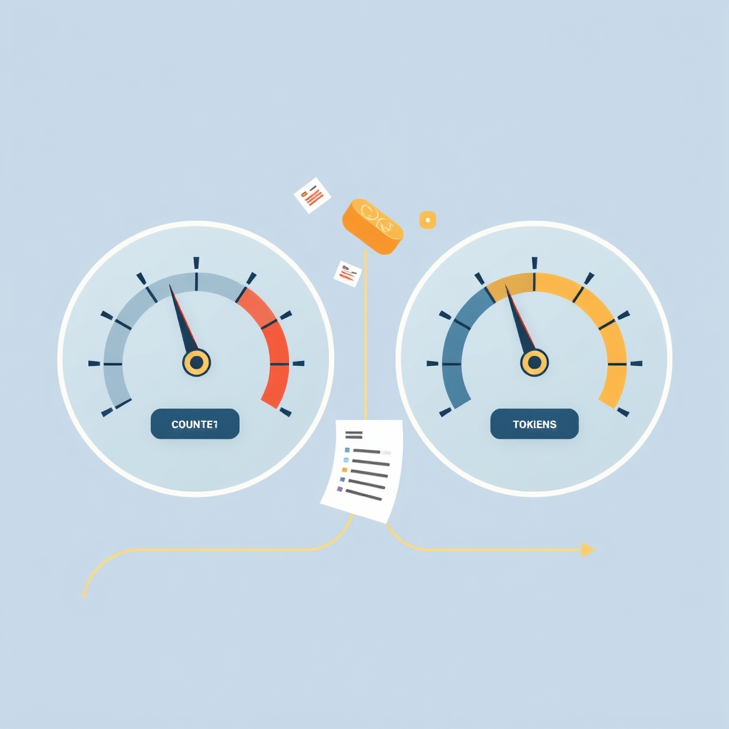 Dual cost meters connected by abstract document processing flows