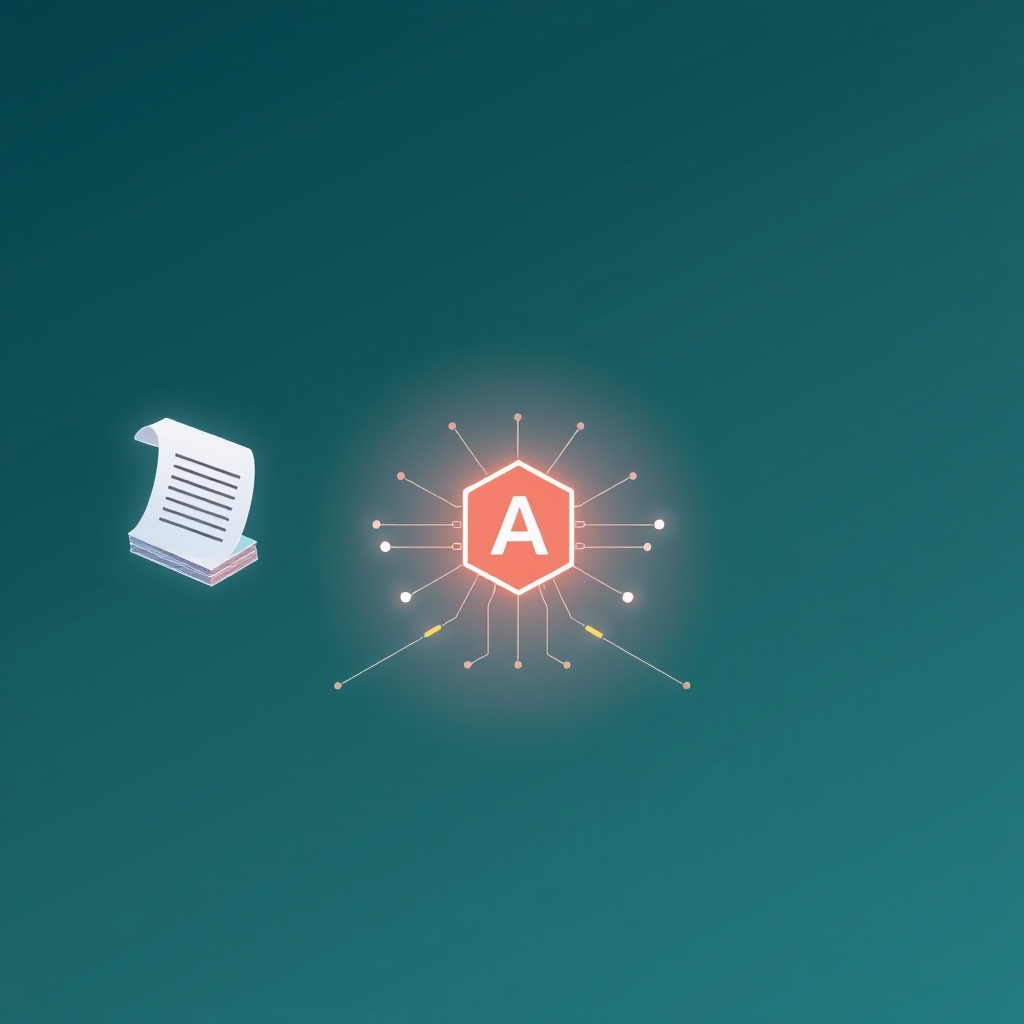 Two knowledge bases connected by branching lines to an AI agent node